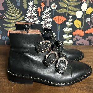 Gianni Bini Black Ankle Boots with Buckle Details